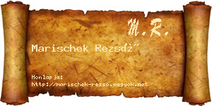 Marischek Rezső névjegykártya